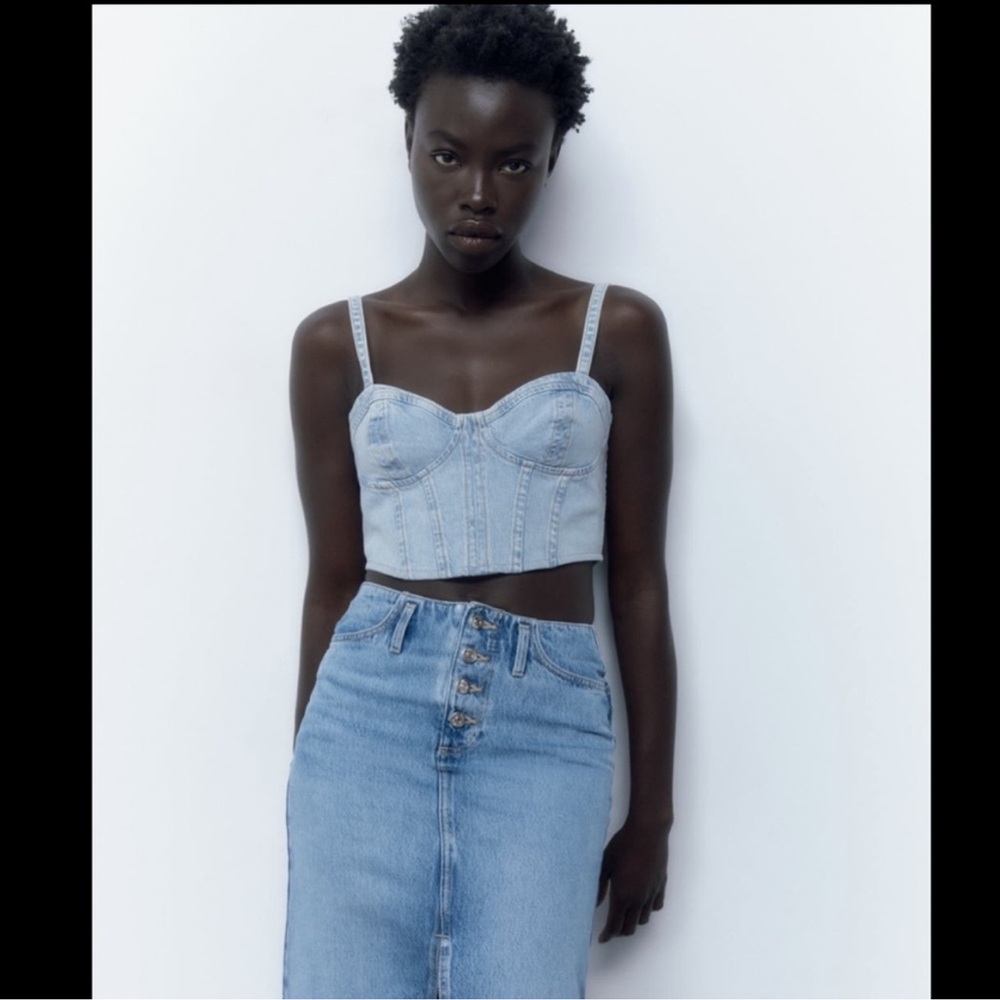 Zara Denim Bustier corset